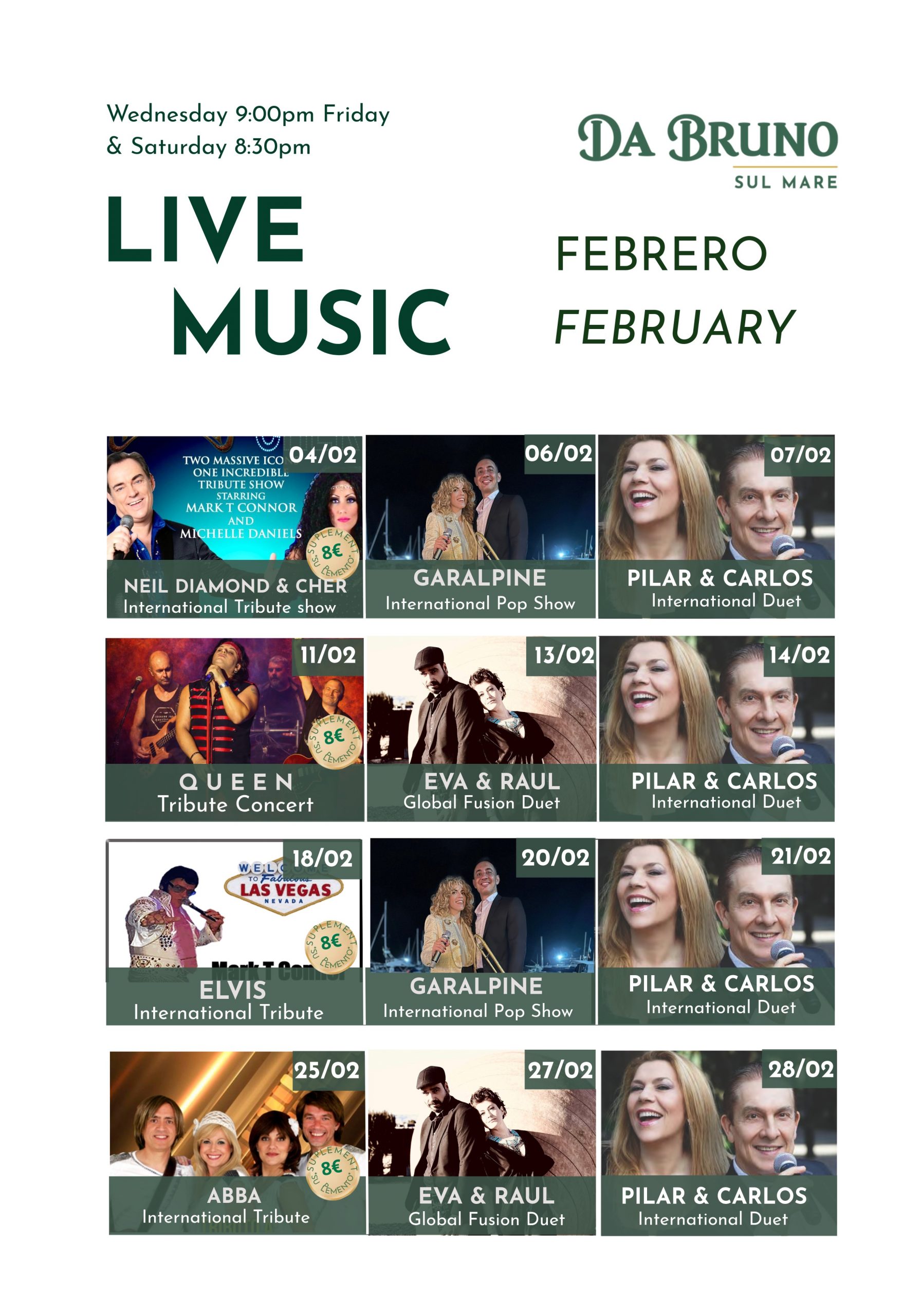 Da Bruno Sul Mare Feb Shows