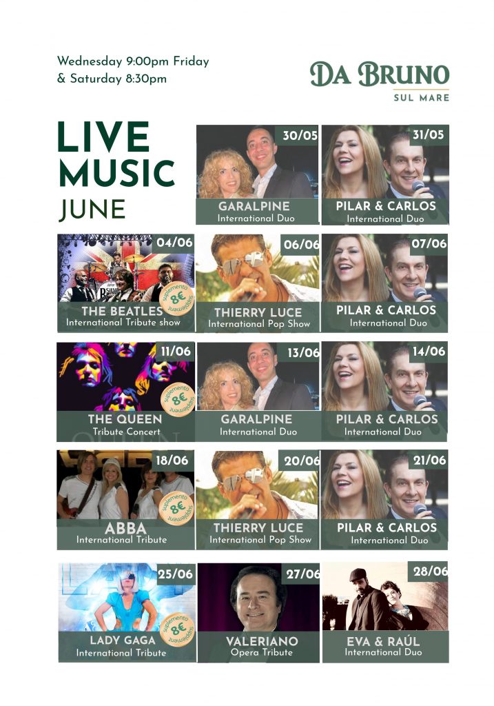 Restaurants Bookings 6 Calendario actuaciones junio def